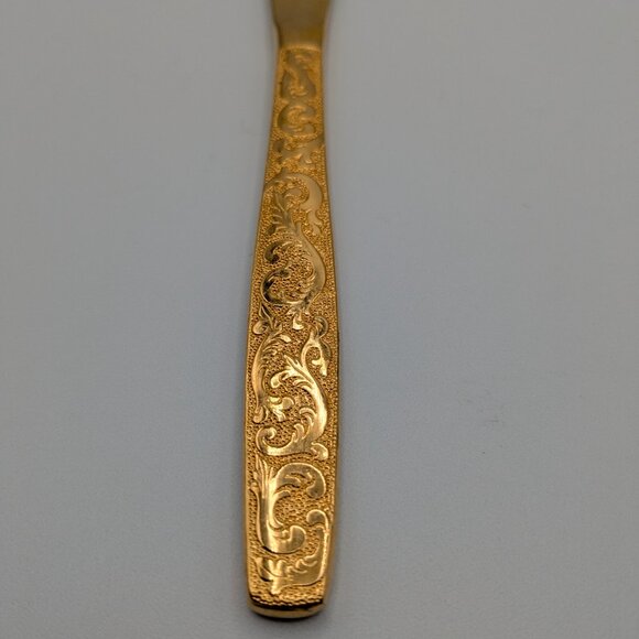 Americana Golden Heritage Flatware Golden Scroll 6 Dinner Knives 8"  - Vintage - Picture 5 of 12